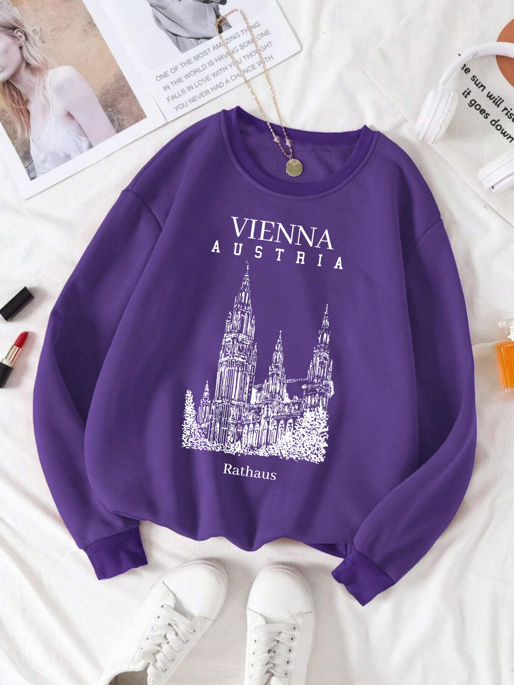 Winter Clothing Vienna - Vienna Austria Rathaus Stampa Felpa da