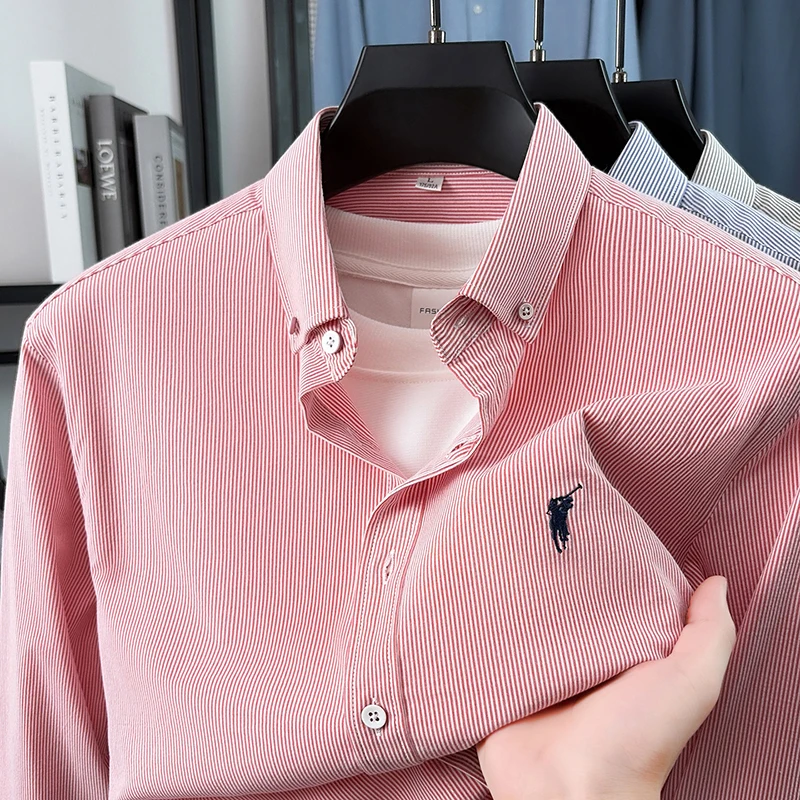 Clothing Style Winter - Camicia Classica a Righe Verticali di