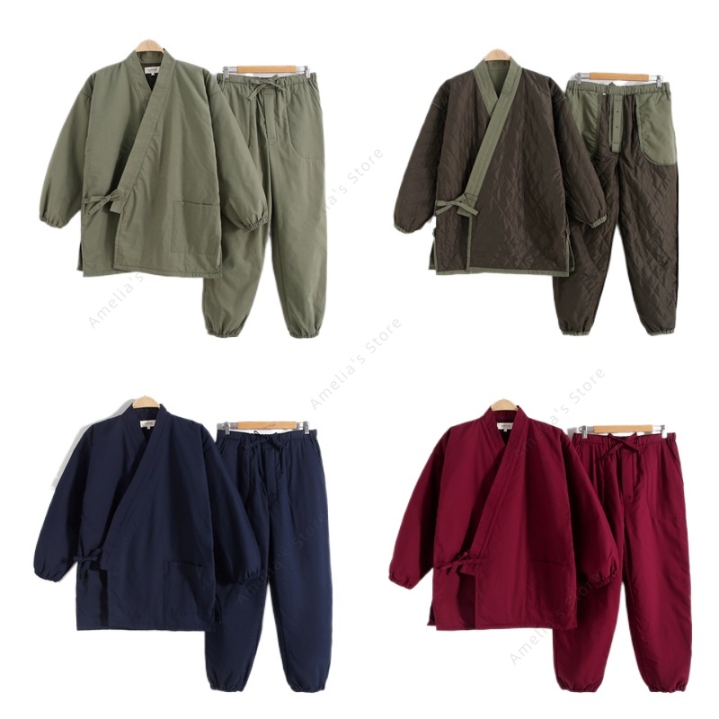 Traditional Winter Japanese Clothing - Samue invernale Kimono giapponese Modern-day Shakuhachi