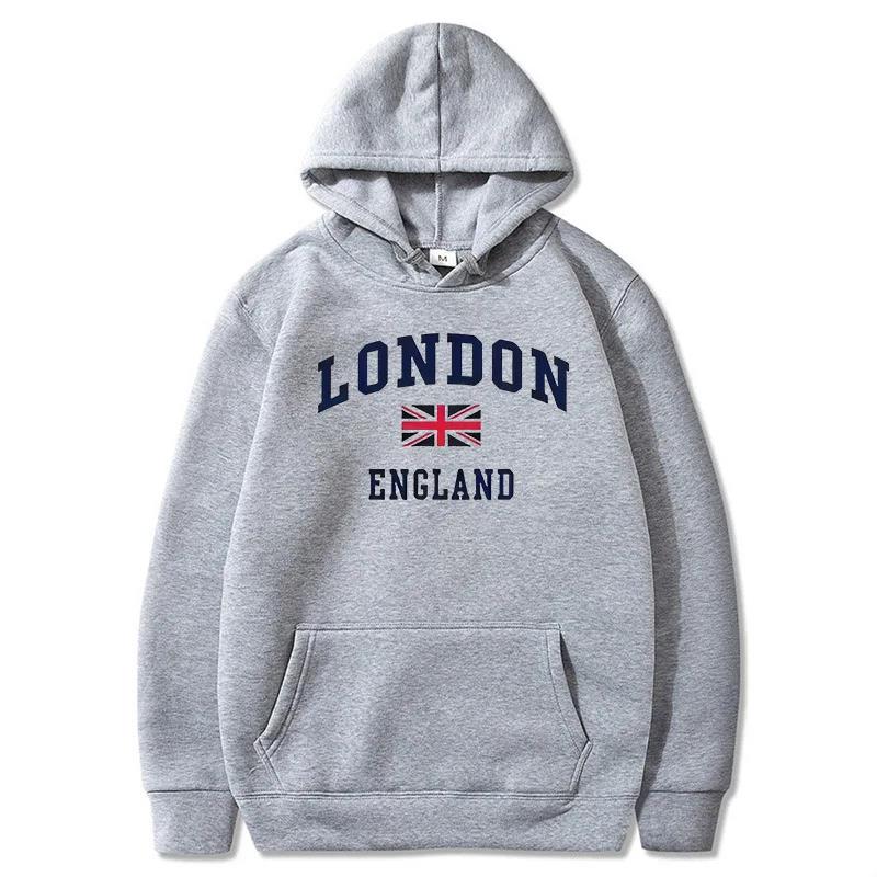 Winter Clothing London - Felpa con Cappuccio London England, Felpe