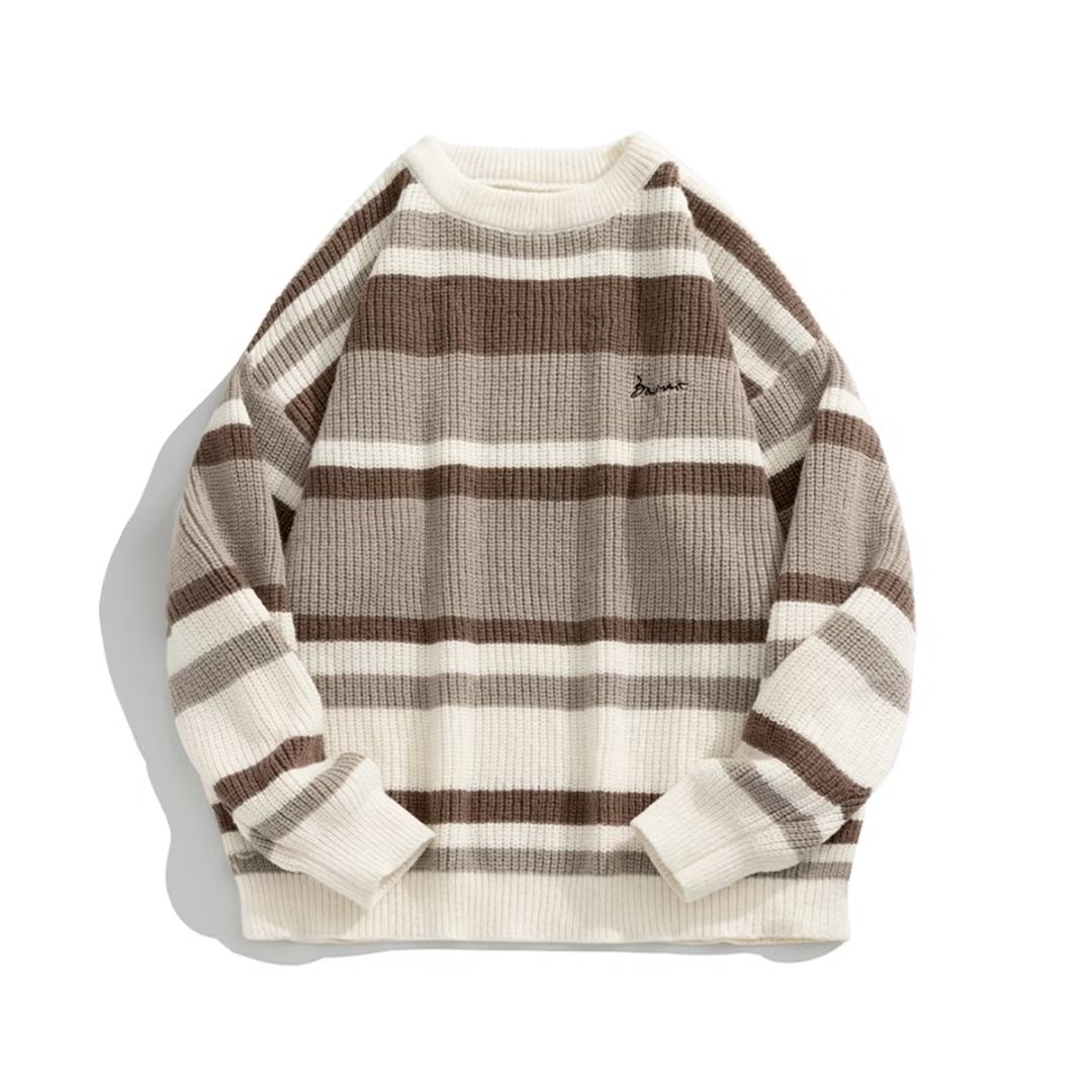 Winter Clothing Korean - Autunno Inverno Uomo Maglioni Stripe Ricamo