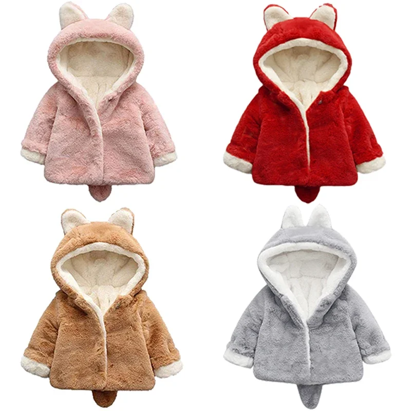 Winter Clothing For Toddlers - Cute Cat Ears peluche Baby Jacket